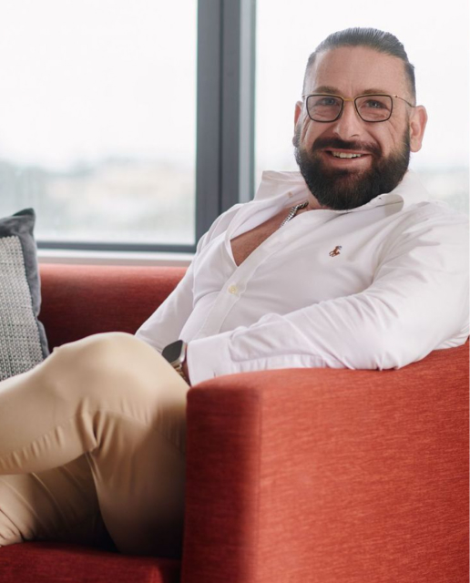 director, Joel Steinberg sitting in the chair